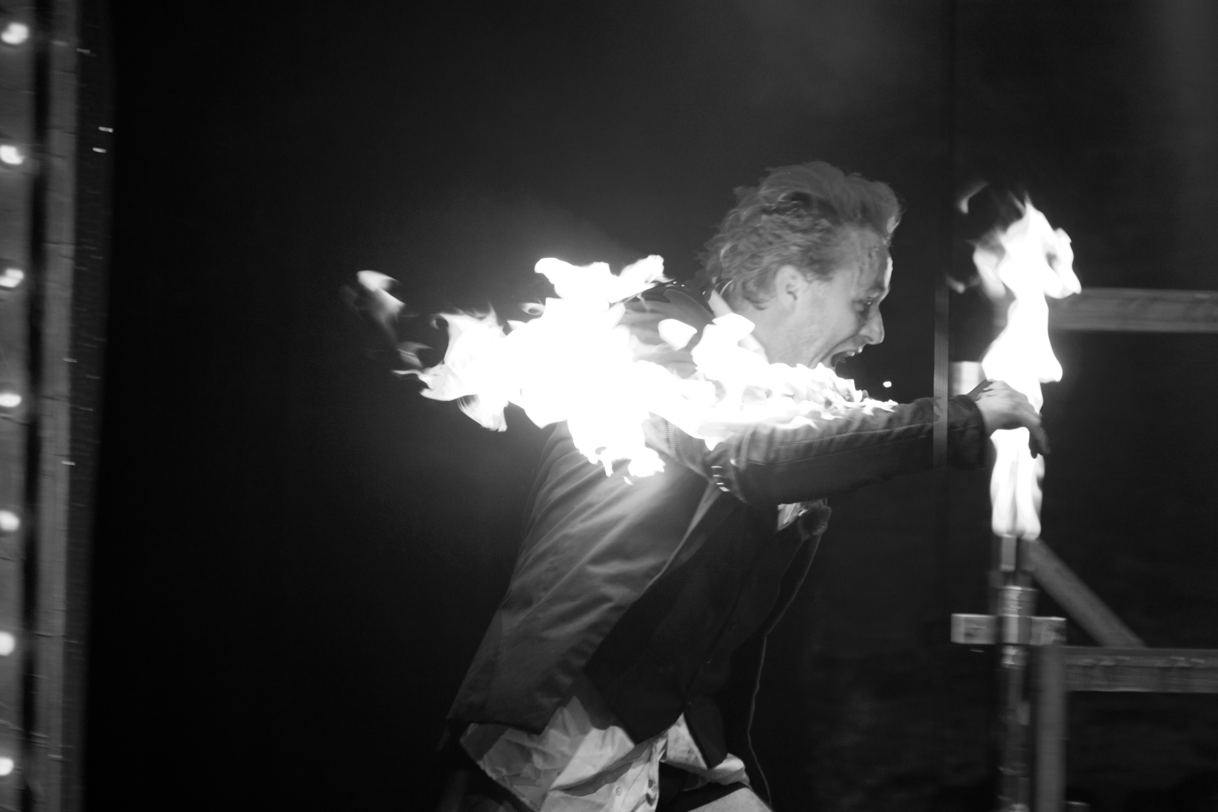 on fire